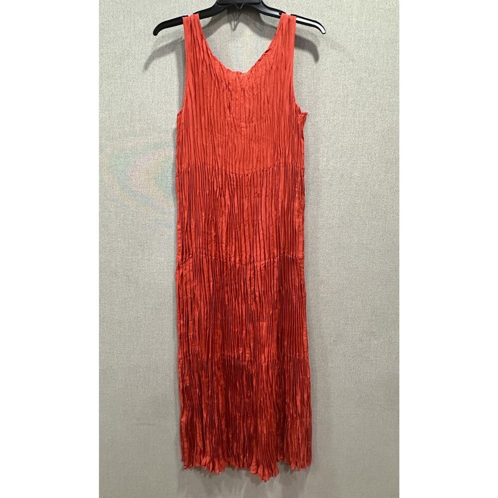 EILEEN FISHER NWT Fall FLAME Orange‎ Crushed Silk Dress Size Small MSRP $378 - Picture 12 of 12